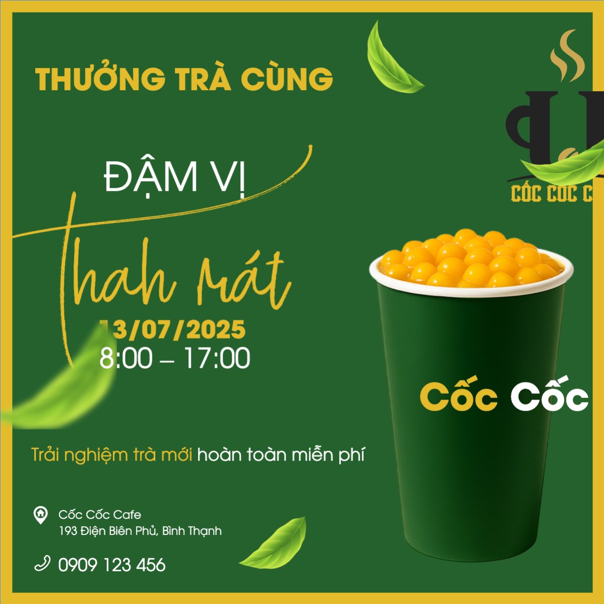 Mẫu Bài post MXH vuông Trà sữa, milk tea, nước uống, juice, giải khát, F&B, drink, dễ thương, hiện đại — LayerPic