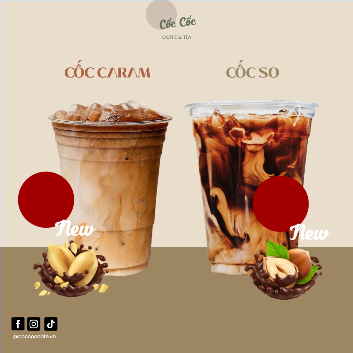 Mẫu Bài post MXH vuông Cà phê, coffee, cà phê, nước uống, juice, giải khát, F&B, drink, dễ thương, hiện đại — LayerPic