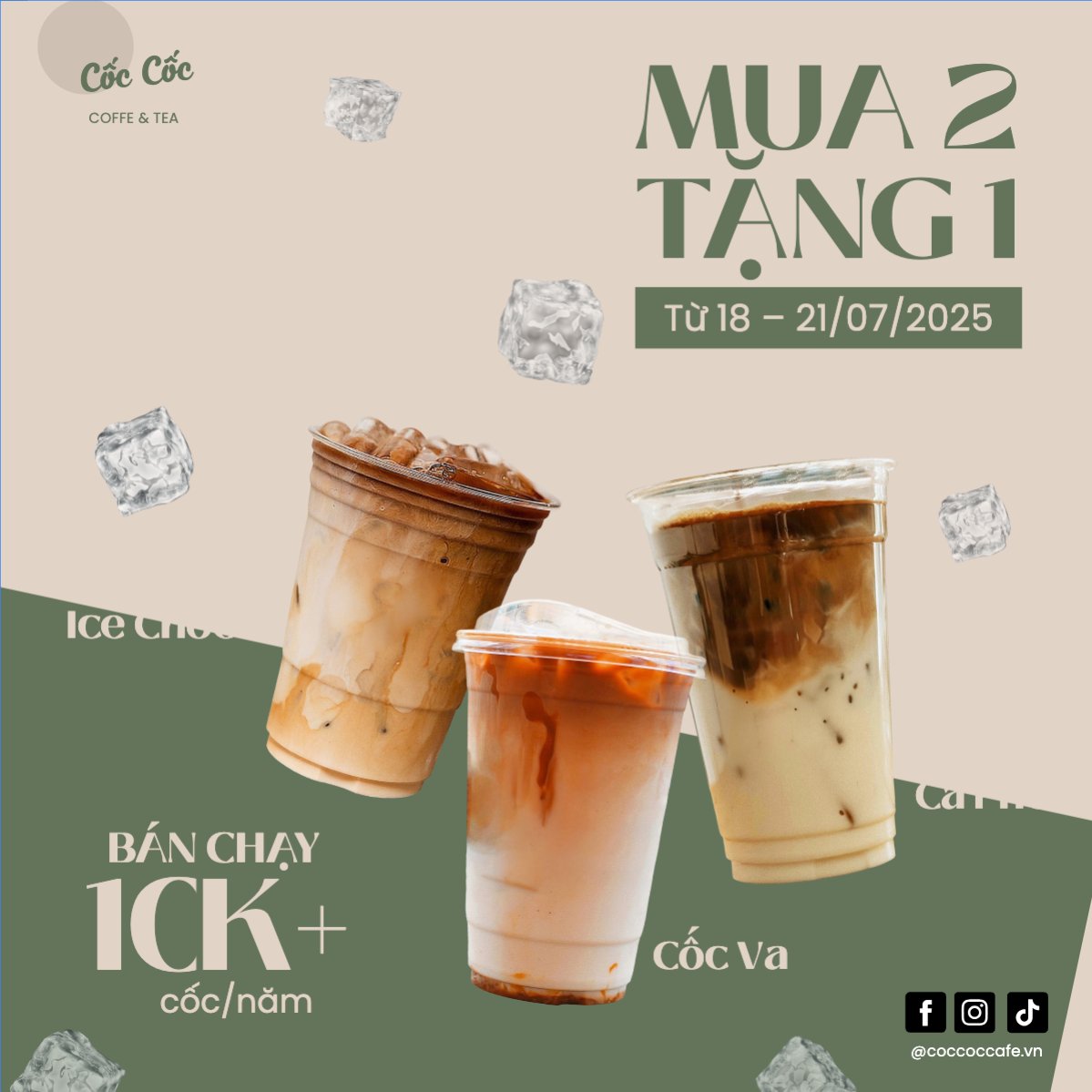 Mẫu Bài post MXH vuông Cà phê, coffee, cà phê, nước uống, juice, giải khát, F&B, drink, dễ thương, hiện đại — LayerPic