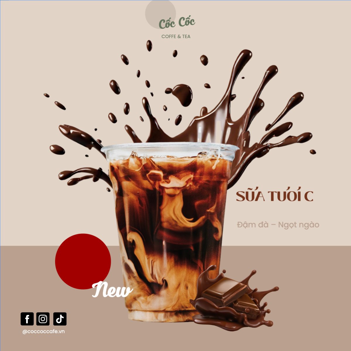 Mẫu Bài post MXH vuông Cà phê, coffee, cà phê, nước uống, juice, giải khát, F&B, drink, dễ thương, hiện đại — LayerPic
