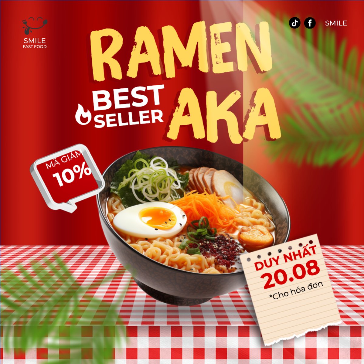 Mẫu Bài post MXH vuông Mì, ramen, đồ ăn, food, thực phẩm, ẩm thực, món ăn, F&B, nhà hàng, thức ăn, hiện đại — LayerPic