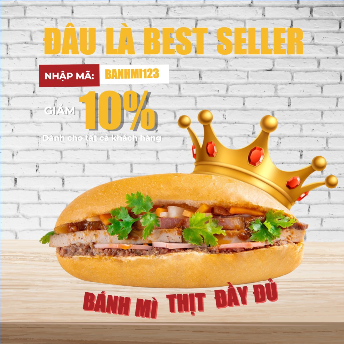 Mẫu Bài post MXH vuông Bánh mì, đồ ăn, food, thực phẩm, ẩm thực, món ăn, F&B, thức ăn, hiện đại, sang trọng, modern, — LayerPic
