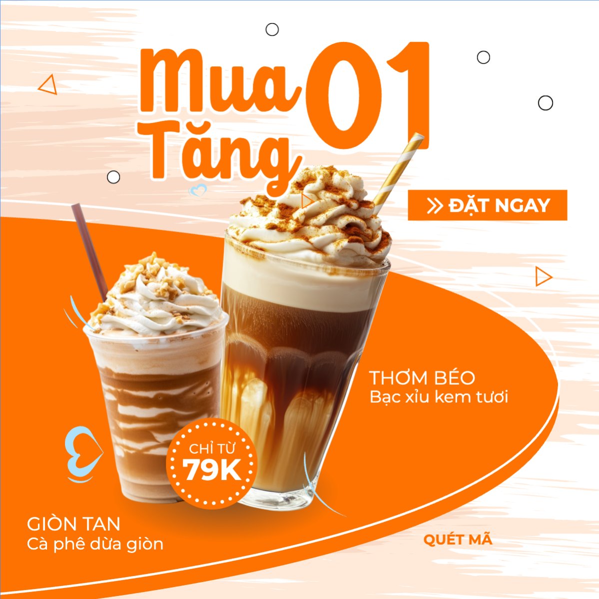 Mẫu Bài post MXH vuông Cà phê, coffee, trà sữa, milktea, nước uống, juice, giải khát, F&B, drink, hiện đại — LayerPic