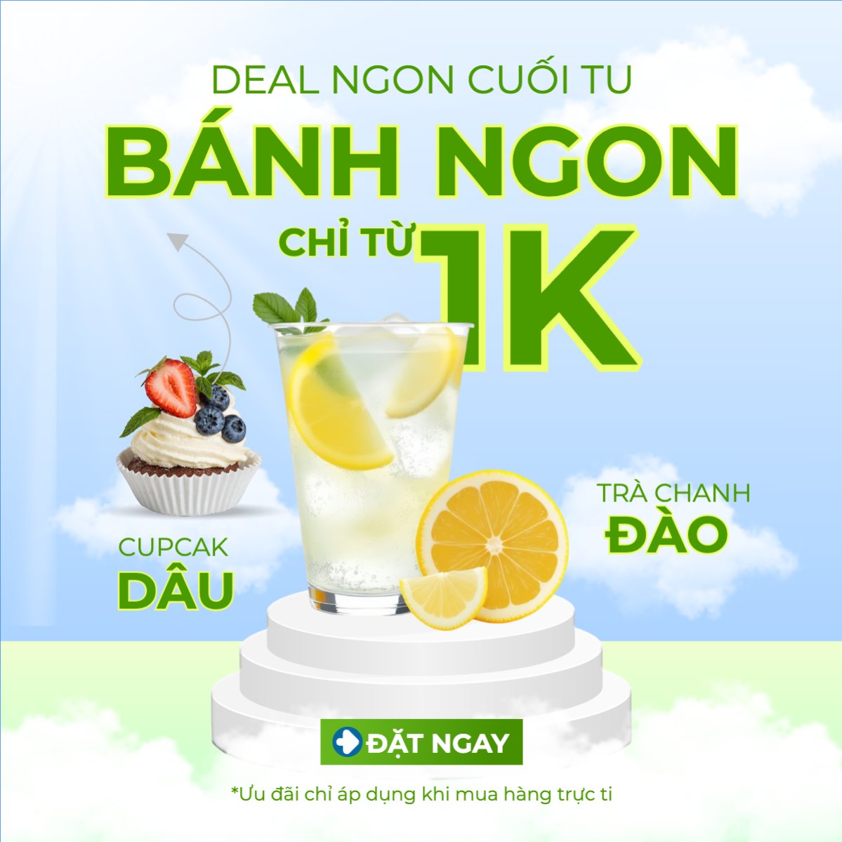 Mẫu Bài post MXH vuông Trà chanh, lemontea, soda, nước ép, trà sữa, nước uống, juice, giải khát, F&B, drink, hiện đại — LayerPic