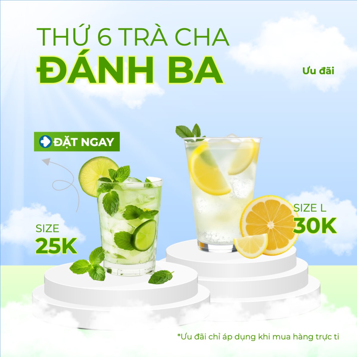 Mẫu Bài post MXH vuông Trà chanh, lemontea, soda, nước ép, trà sữa, nước uống, juice, giải khát, F&B, drink, hiện đại — LayerPic