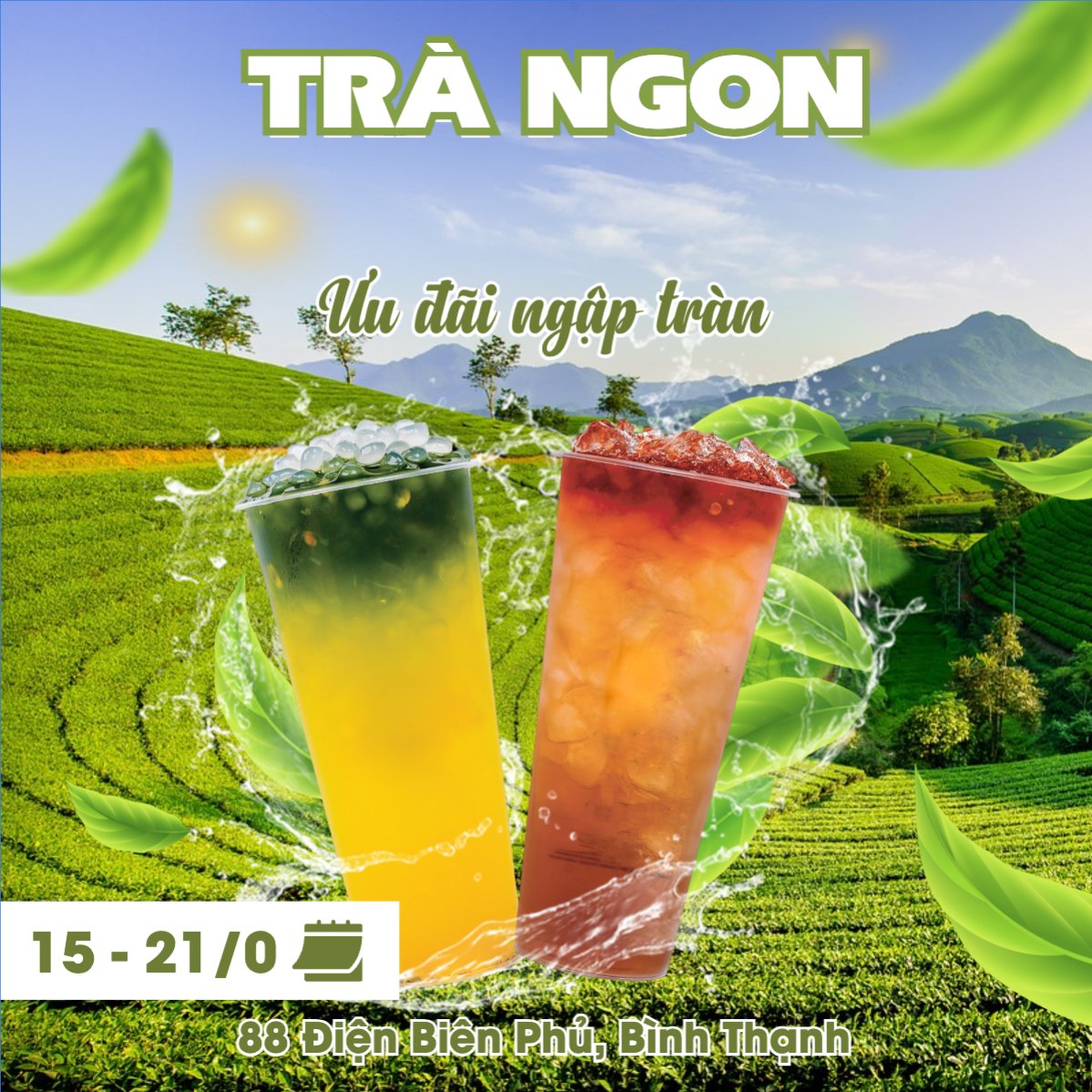 Mẫu Bài post MXH vuông Nước uống, juice, giải khát, F&B, drink, nước ép, trà sữa, milk tea, cà phê, coffee, cafe — LayerPic