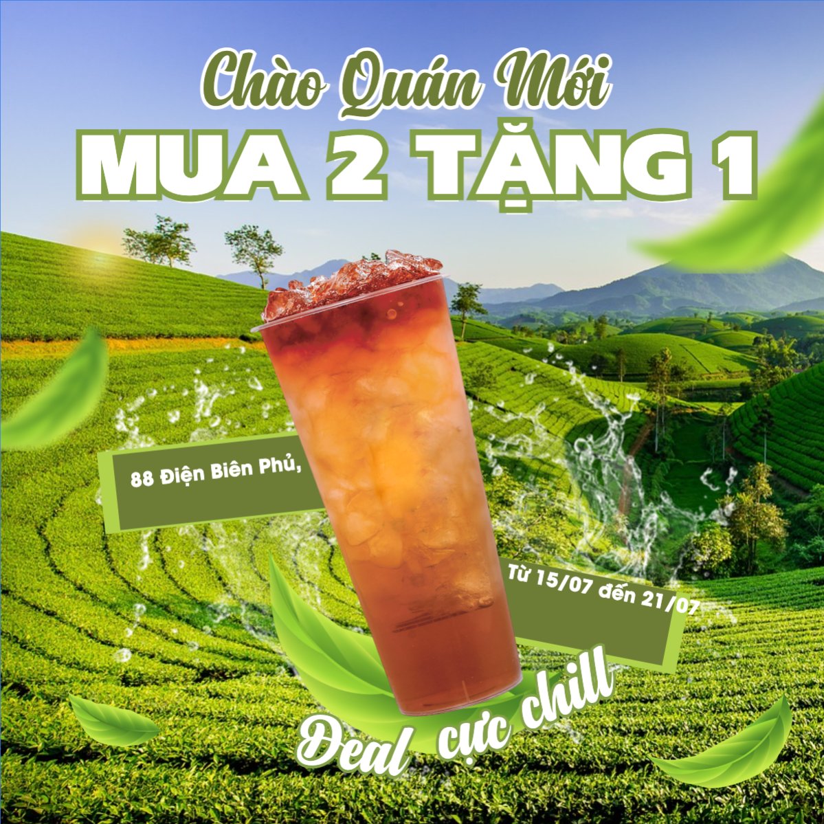 Mẫu Bài post MXH vuông Nước uống, juice, giải khát, F&B, drink, nước ép, trà sữa, milk tea, cà phê, coffee, cafe — LayerPic