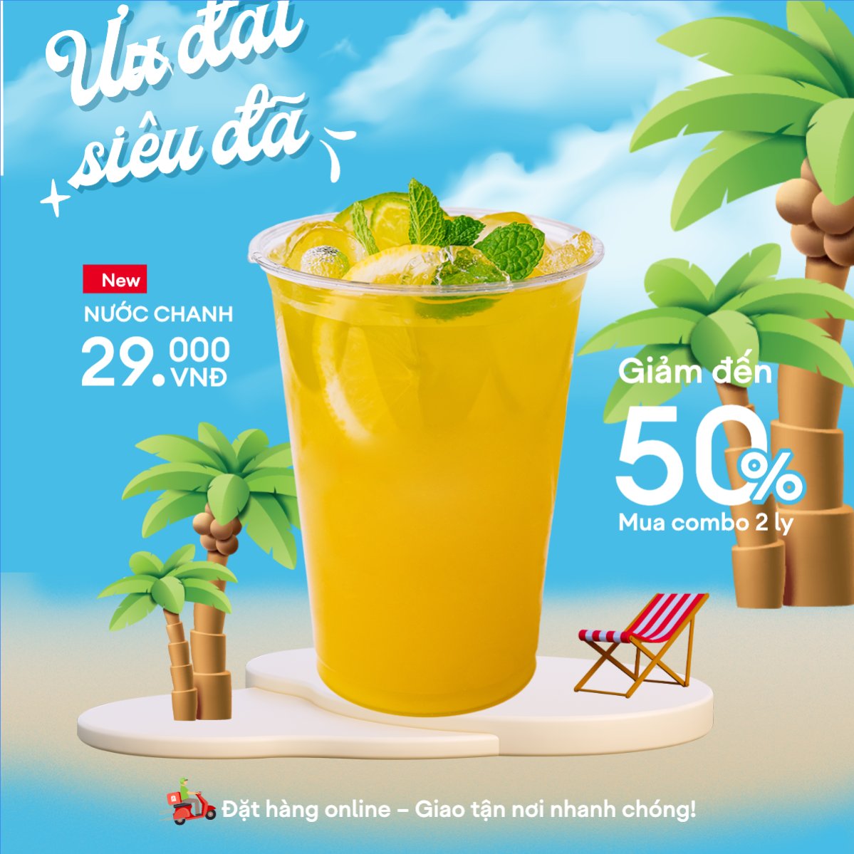 Mẫu Bài post MXH vuông Nước ép, nước uống, juice, giải khát, F&B, drink, dễ thương, hiện đại,modern — LayerPic