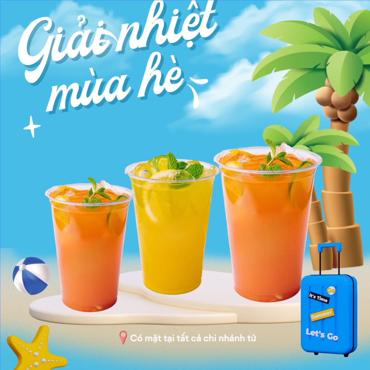 Mẫu Bài post MXH vuông Nước ép, nước uống, juice, giải khát, F&B, drink, dễ thương, hiện đại,modern — LayerPic