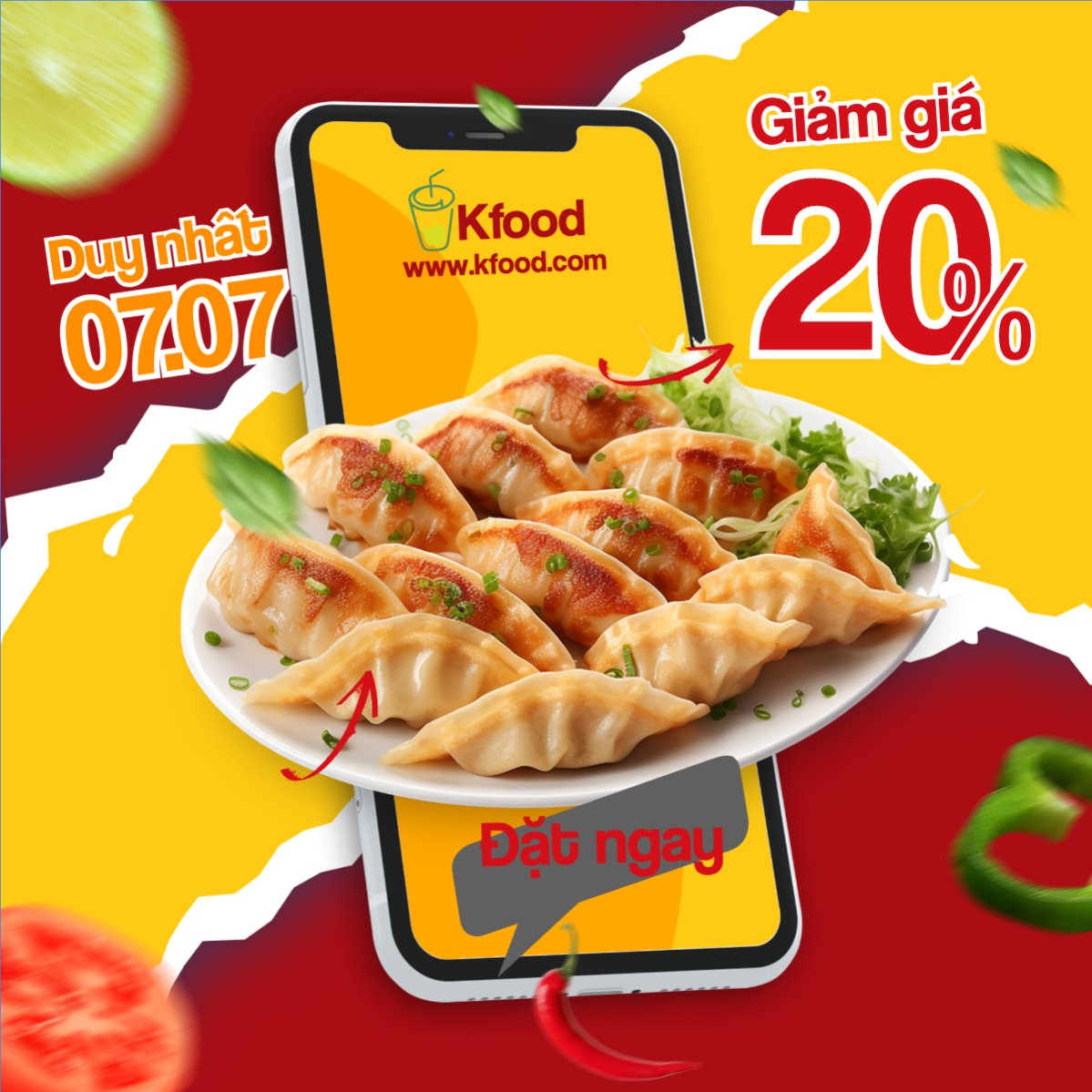 Mẫu Bài post MXH vuông Há cảo, đồ ăn, fastfood, food, thực phẩm, ẩm thực, món ăn, F&B, nhà hàng, thức ăn, hiện đại — LayerPic