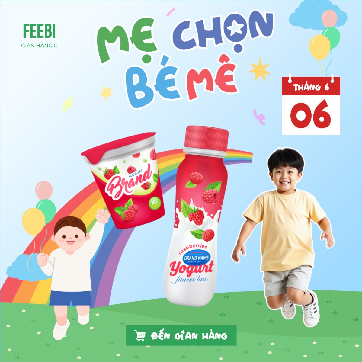 Mẫu Bài post MXH vuông Em bé, baby, trẻ em, kids, sữa, milk, đồ ăn, food, thực phẩm, ẩm thực, nước uống, drink — LayerPic