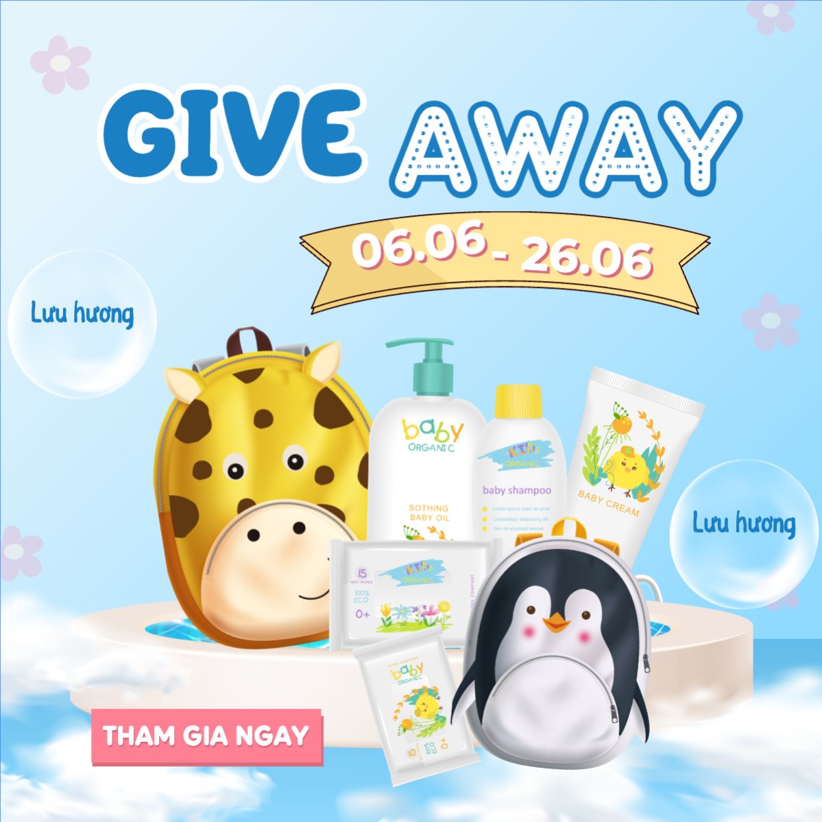 Mẫu Bài post MXH vuông Em bé, baby, trẻ em, kids, sự kiện, event, chương trình, sale, giải trí, entertainment — LayerPic