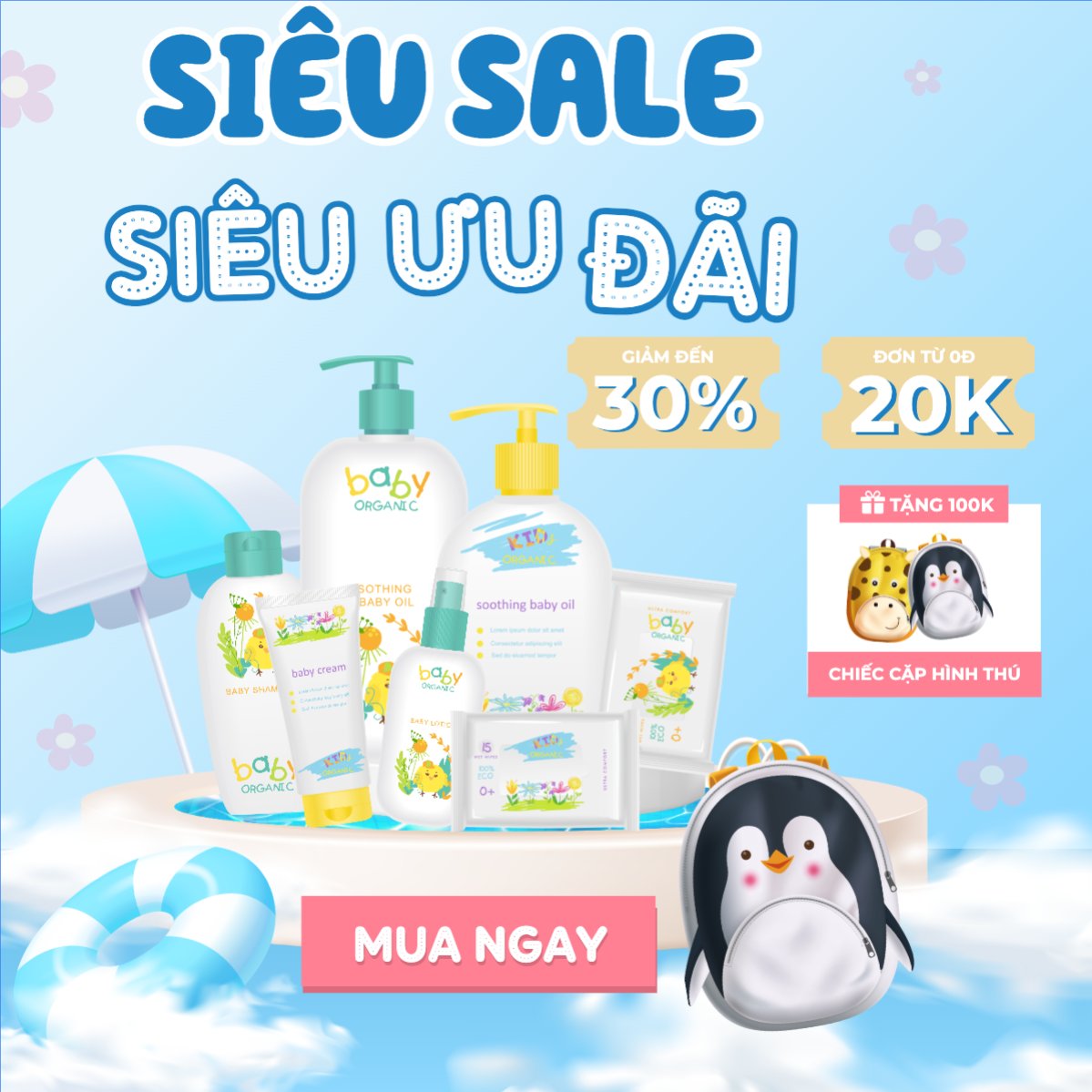 Mẫu Bài post MXH vuông Em bé, baby, trẻ em, kids, sự kiện, event, chương trình, sale, giải trí, entertainment — LayerPic