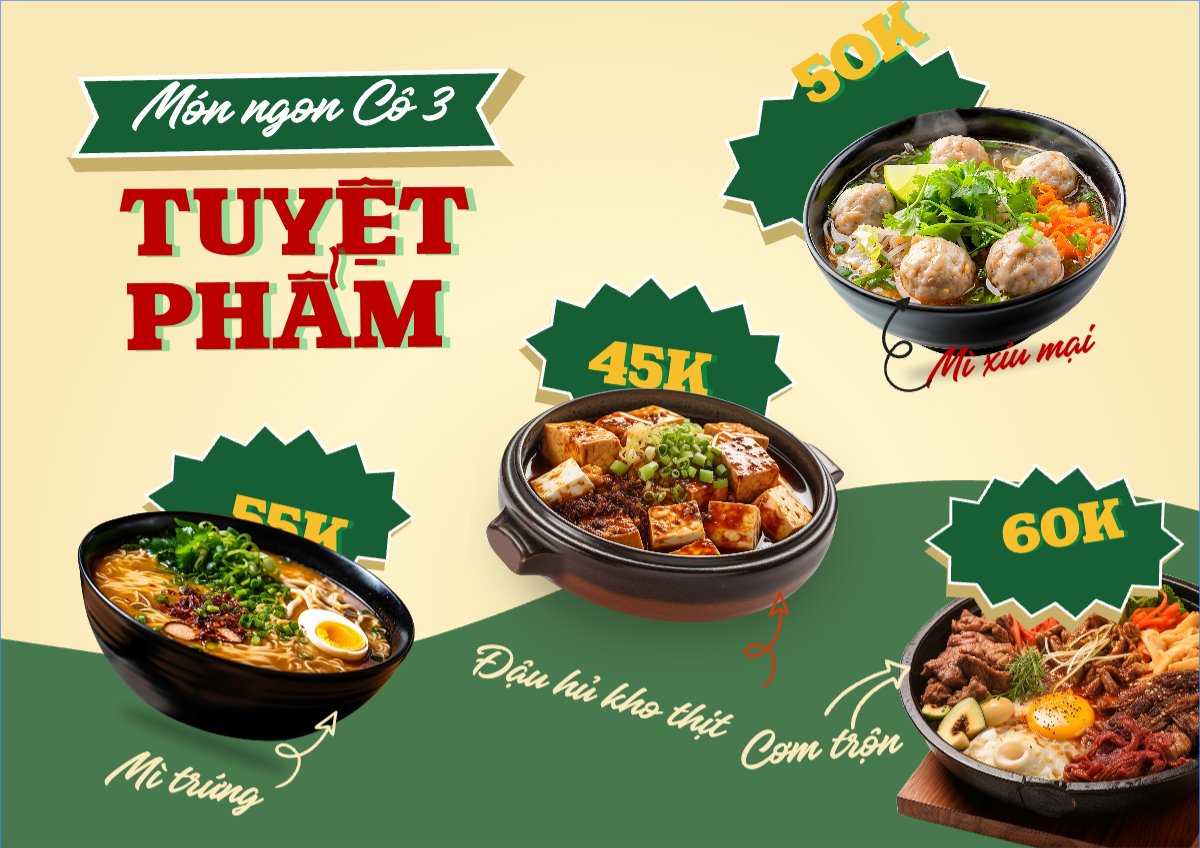 Mẫu Menu tờ rời (ngang) Đồ ăn, food, thực phẩm, ẩm thực, món ăn, F&B, nhà hàng, thức ăn — LayerPic