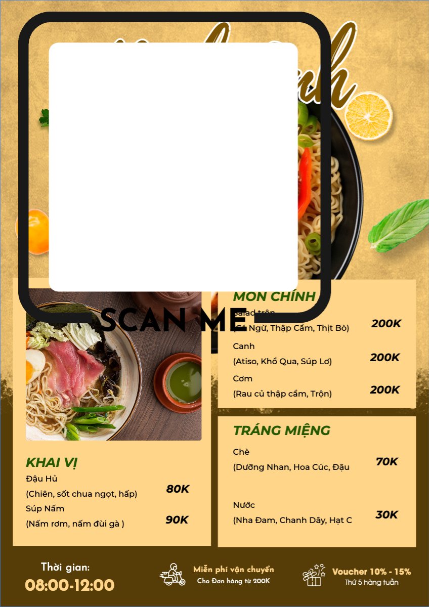 Mẫu Menu tờ rời (dọc) Đồ ăn, food, thực phẩm, ẩm thực, món ăn, F&B, nhà hàng, thức ăn, mì, noodle — LayerPic