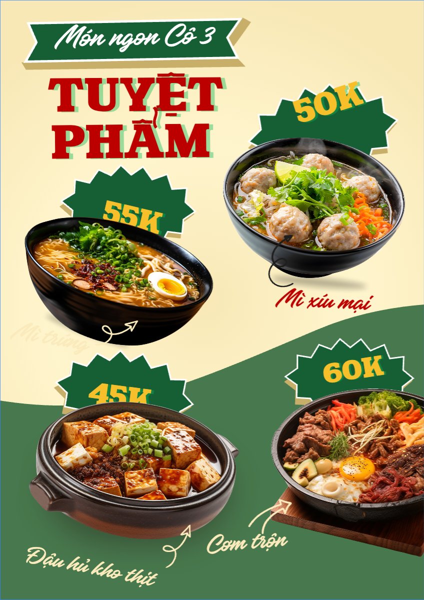 Mẫu Menu tờ rời (dọc) Món ngon tuyệt phẩm — LayerPic