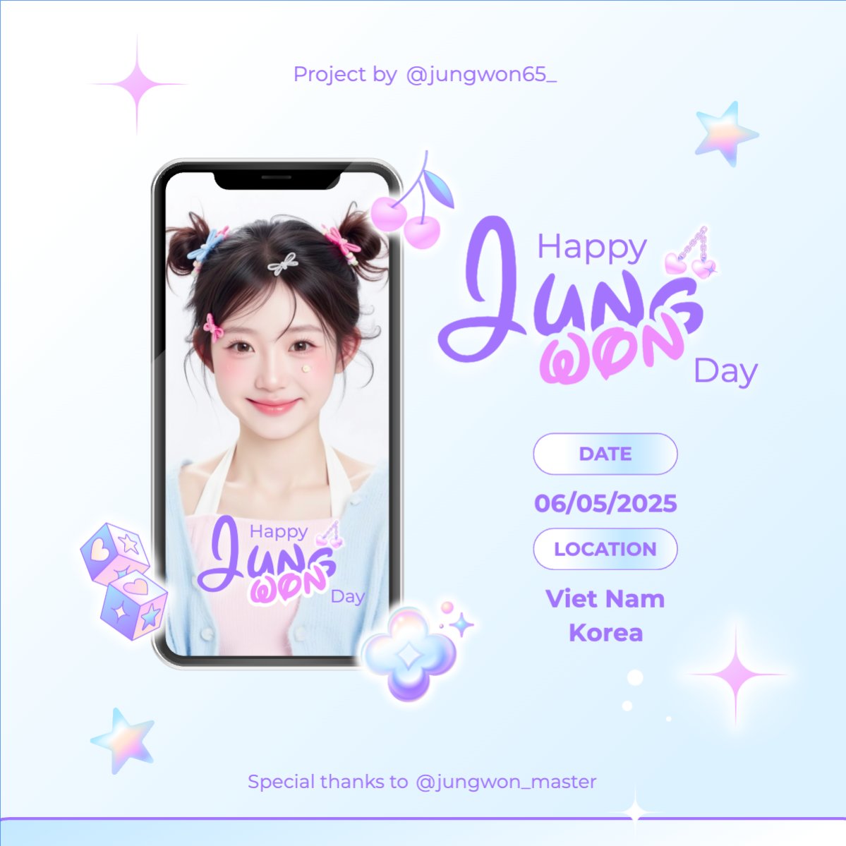 Mẫu Bài post MXH vuông Kpop, idol, thần tượng, sinh nhật, birthday, âm nhạc, music, sự kiện, event, giải trí — LayerPic