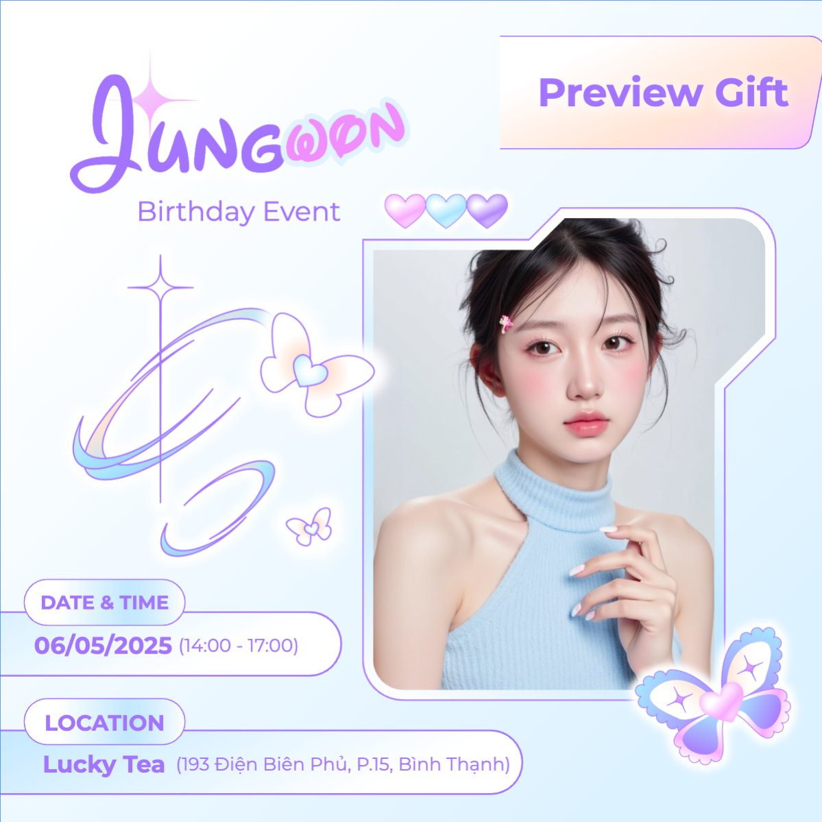 Mẫu Bài post MXH vuông Kpop, idol, thần tượng, sinh nhật, birthday, âm nhạc, music, sự kiện, event, giải trí — LayerPic