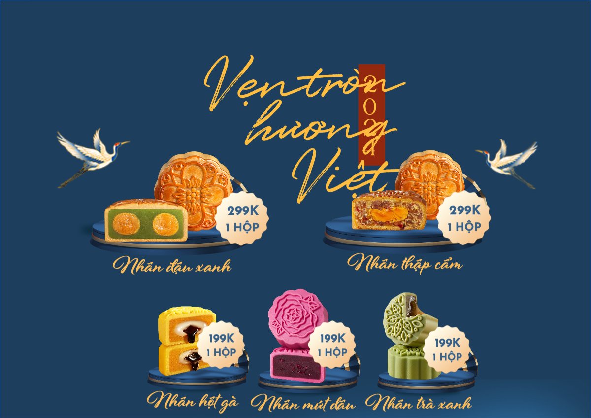 Mẫu Menu tờ rời (ngang) Đồ ăn, food, thực phẩm, ẩm thực, món ăn, F&B, nhà hàng, thức ăn, bánh Trung Thu, moon cake — LayerPic