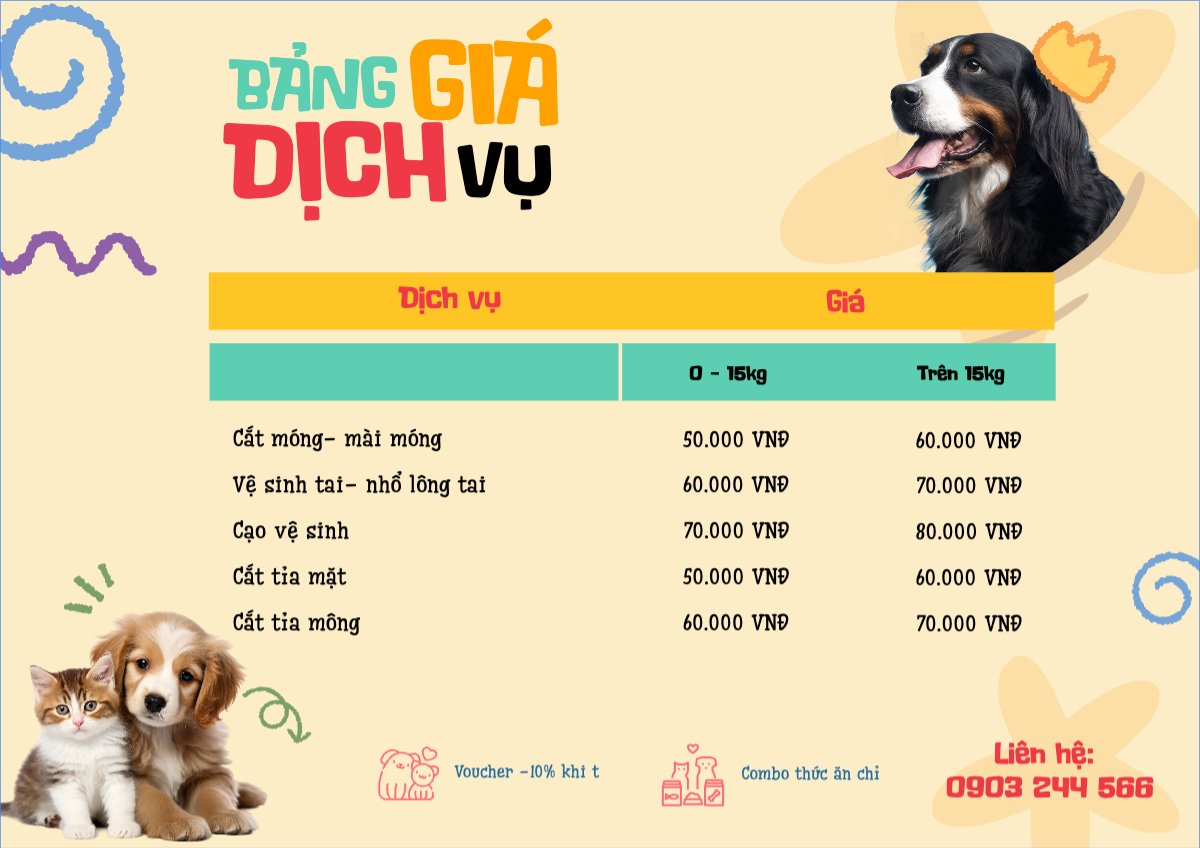 Mẫu Menu tờ rời (ngang) Pet, thú cưng, thú nuôi, động vật, animal, chó, mèo, cat, dog — LayerPic