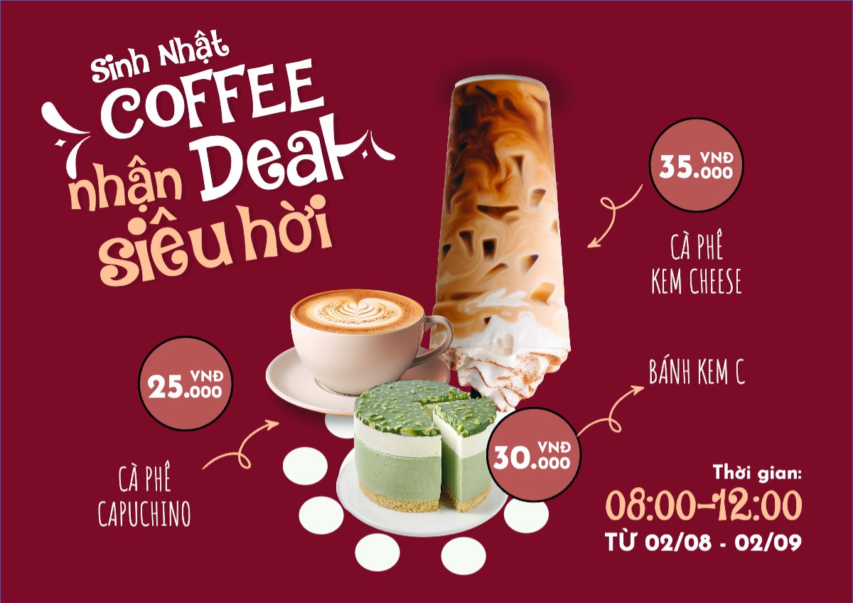 Mẫu Menu tờ rời (ngang) Nước uống, juice, giải khát, F&B, drink, coffee, cà phê — LayerPic