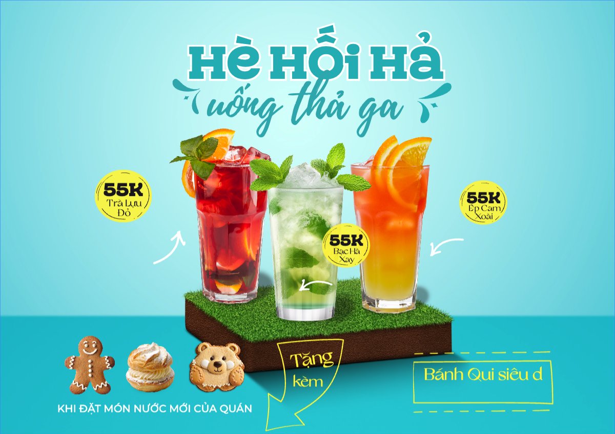 Mẫu Menu tờ rời (ngang) Nước uống, juice, giải khát, F&B, drink, nước ép — LayerPic