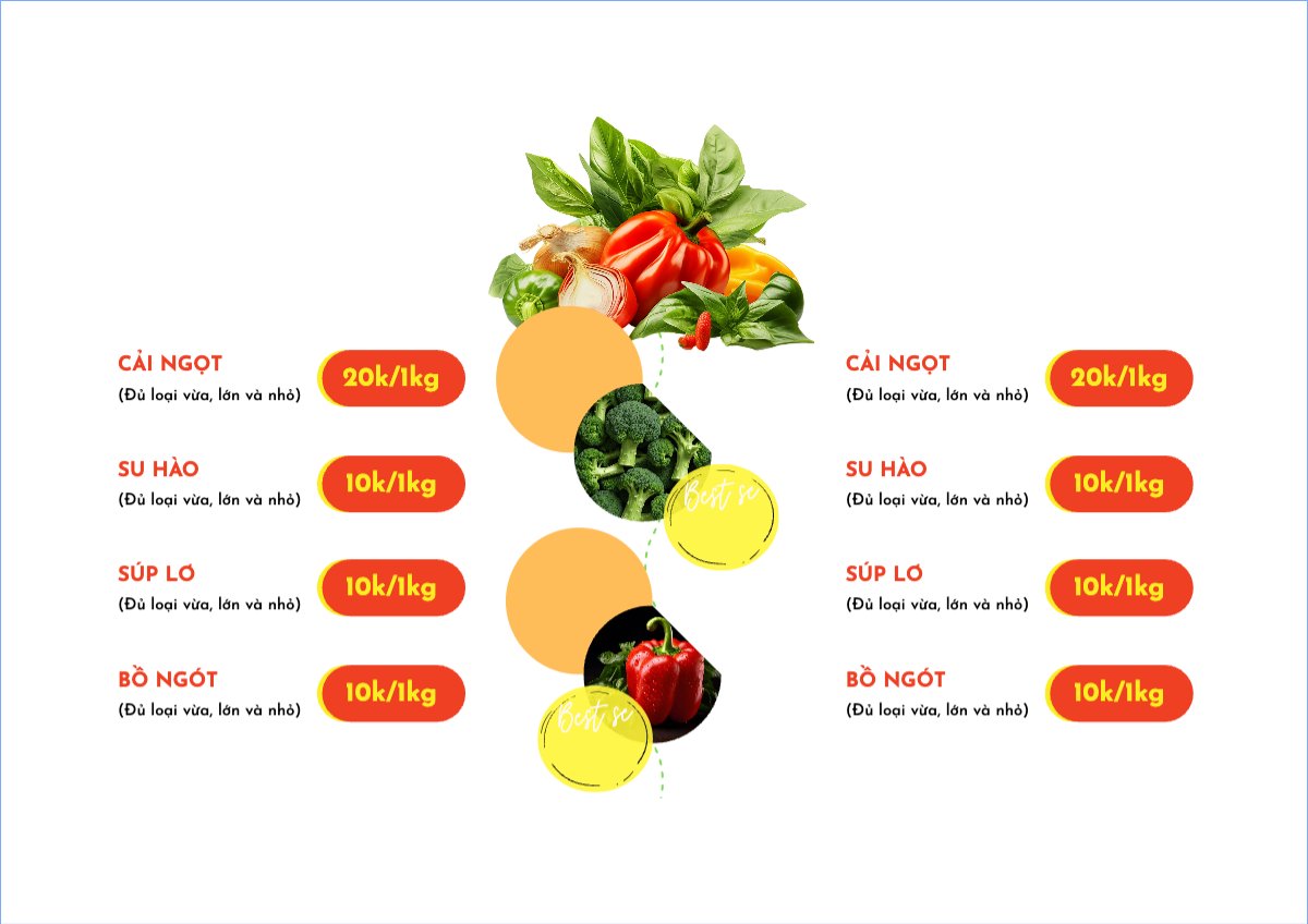 Mẫu Menu tờ rời (ngang) Nông sản, agricultural, farm, , vegetable, rau củ — LayerPic