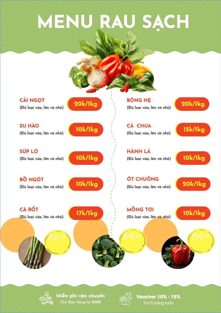 Mẫu Menu tờ rời (dọc) Nông sản, agricultural, farm — LayerPic