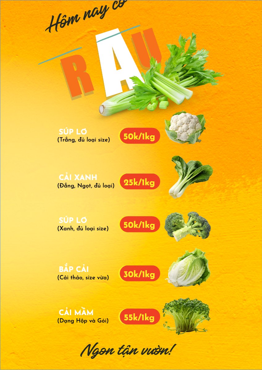 Mẫu Menu tờ rời (dọc) Nông sản, agricultural, farm — LayerPic