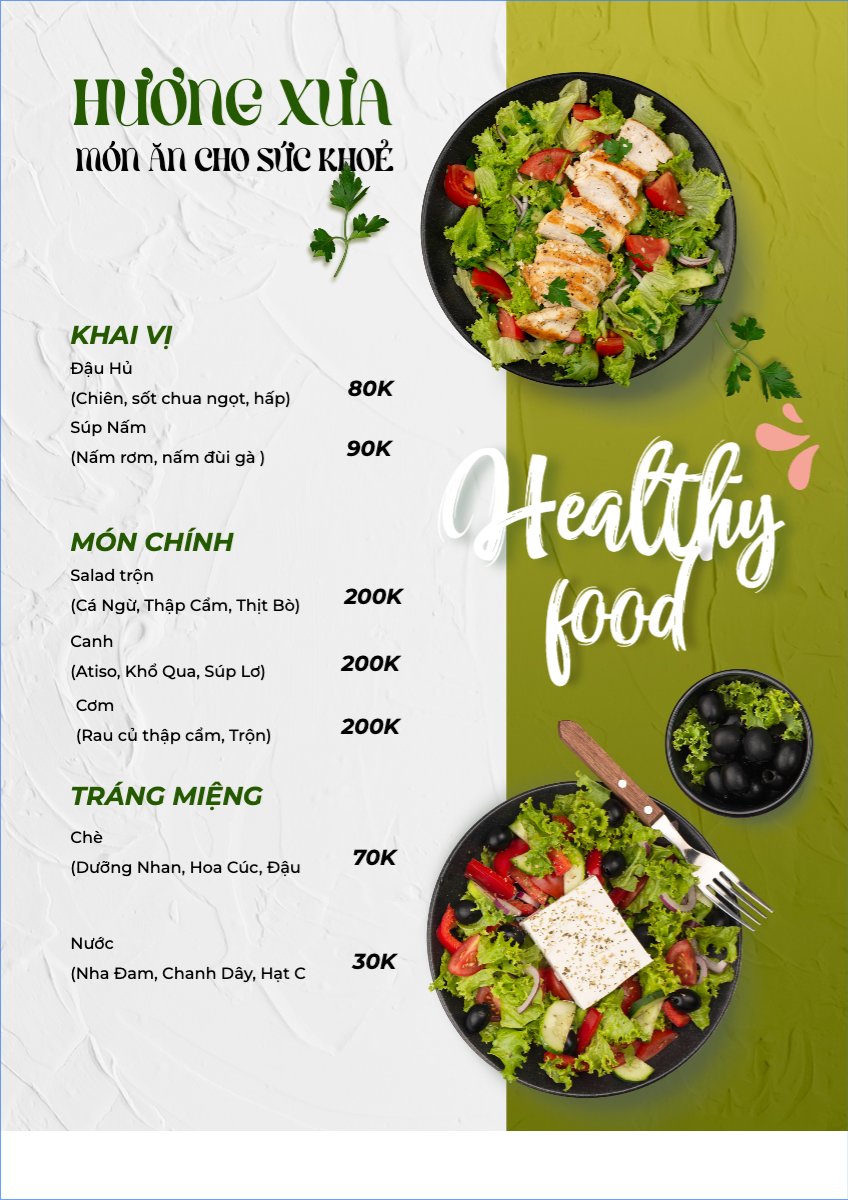 Mẫu Menu tờ rời (dọc) Đồ ăn, food, thực phẩm, ẩm thực, món ăn, F&B, nhà hàng, thức ăn — LayerPic