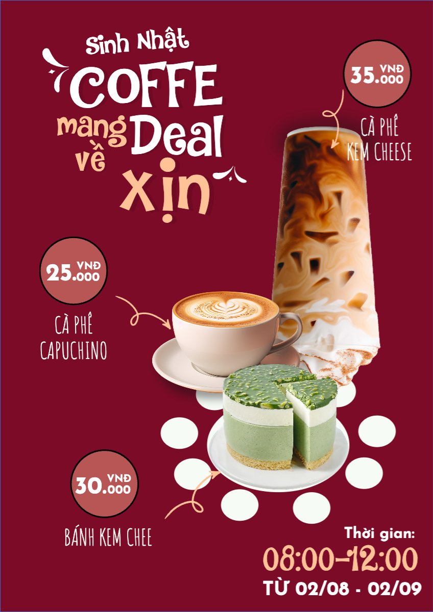 Mẫu Menu tờ rời (dọc) Nước uống, juice, giải khát, F&B, drink, coffee, cà phê — LayerPic