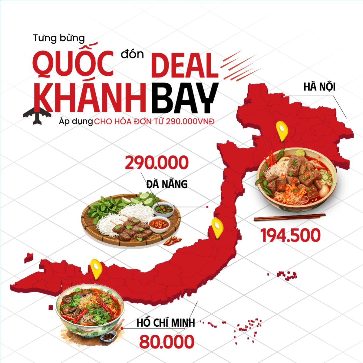 Mẫu Bài post MXH vuông 2/9, Quốc Khánh, lễ hội, Việt Nam, đồ ăn, food, thực phẩm, ẩm thực, món ăn, F&B, thức ăn, hiện đại, modern — LayerPic