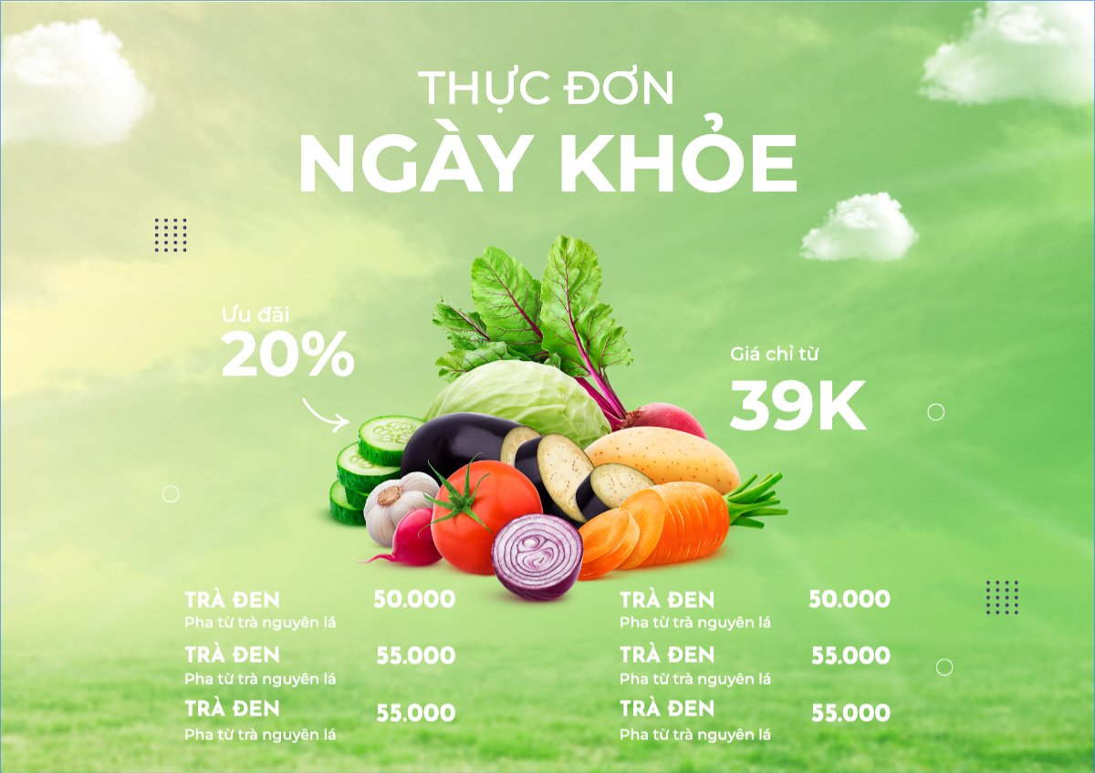 Mẫu Menu tờ rời (ngang) Nông sản, agricultural, farm, , vegetable, rau củ — LayerPic