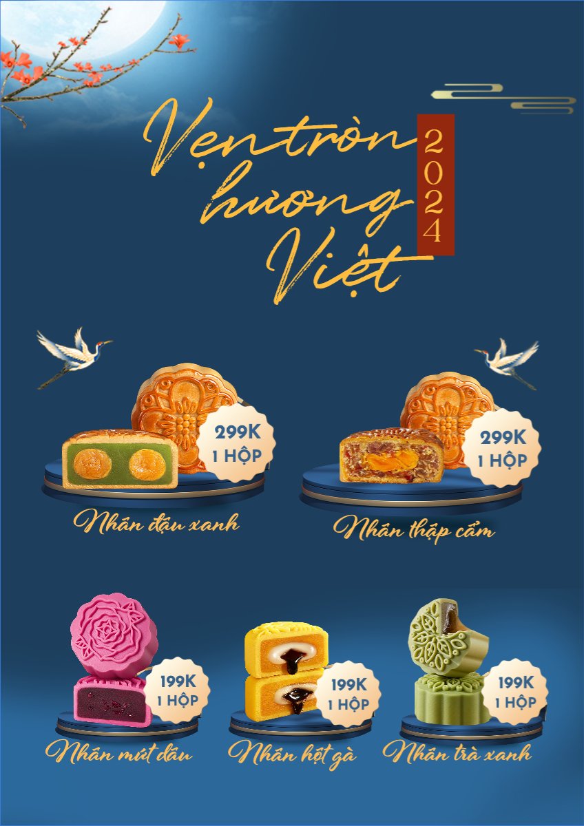 Mẫu Menu tờ rời (dọc) Đồ ăn, food, thực phẩm, ẩm thực, món ăn, F&B, nhà hàng, thức ăn, trung thu, bánh — LayerPic