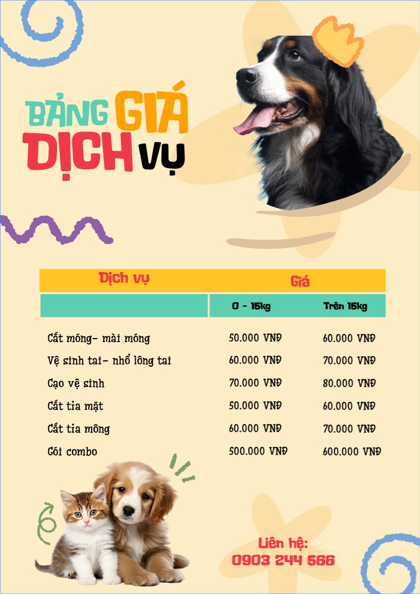 Mẫu Menu tờ rời (dọc) Pet, thú cưng, thú nuôi, động vật, animal — LayerPic