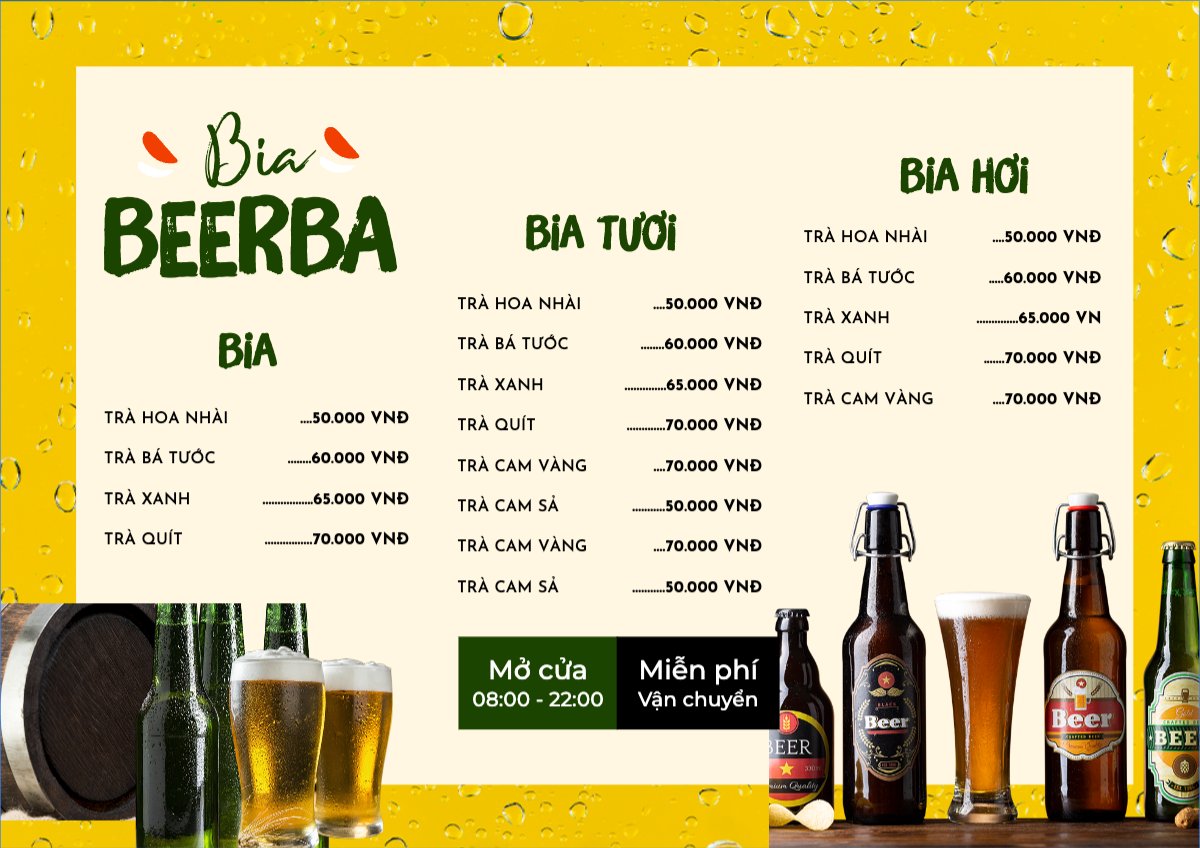 Nước uống, juice, giải khát, F&B, drink, bia, beer