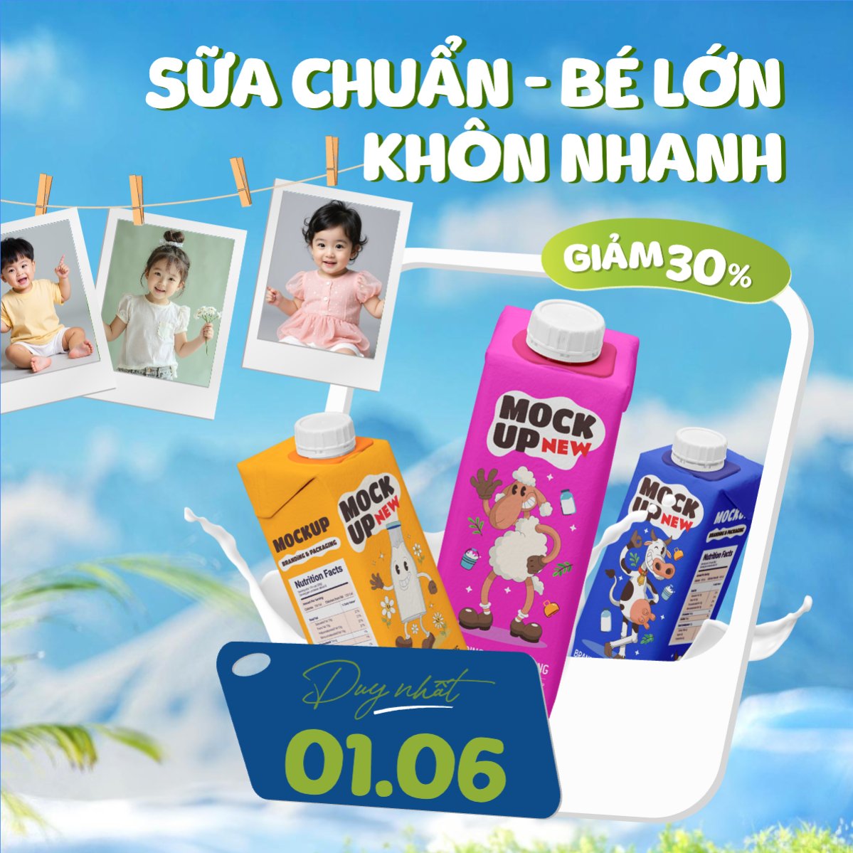 Mẫu Bài post MXH vuông Quốc tế thiếu nhi, trẻ em,1/6, International Children's Day, children , sự kiện, event, chương trình, sale, giải trí, entertainment — LayerPic