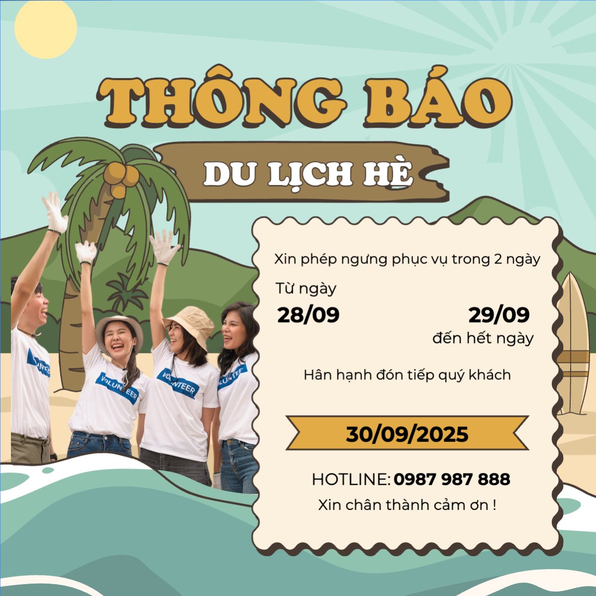 Mẫu Bài post MXH vuông Team building, company trip, thông báo, du lịch, travel, tourism, trải nghiệm, khám phá — LayerPic