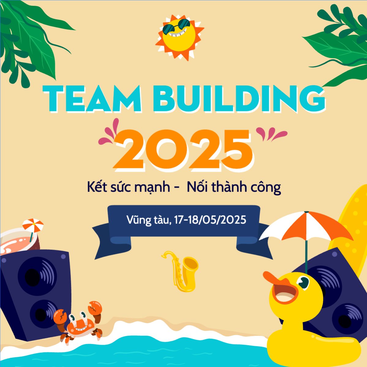 Mẫu Bài post MXH vuông Team building, Du lịch, travel, tourism, trải nghiệm, khám phá — LayerPic