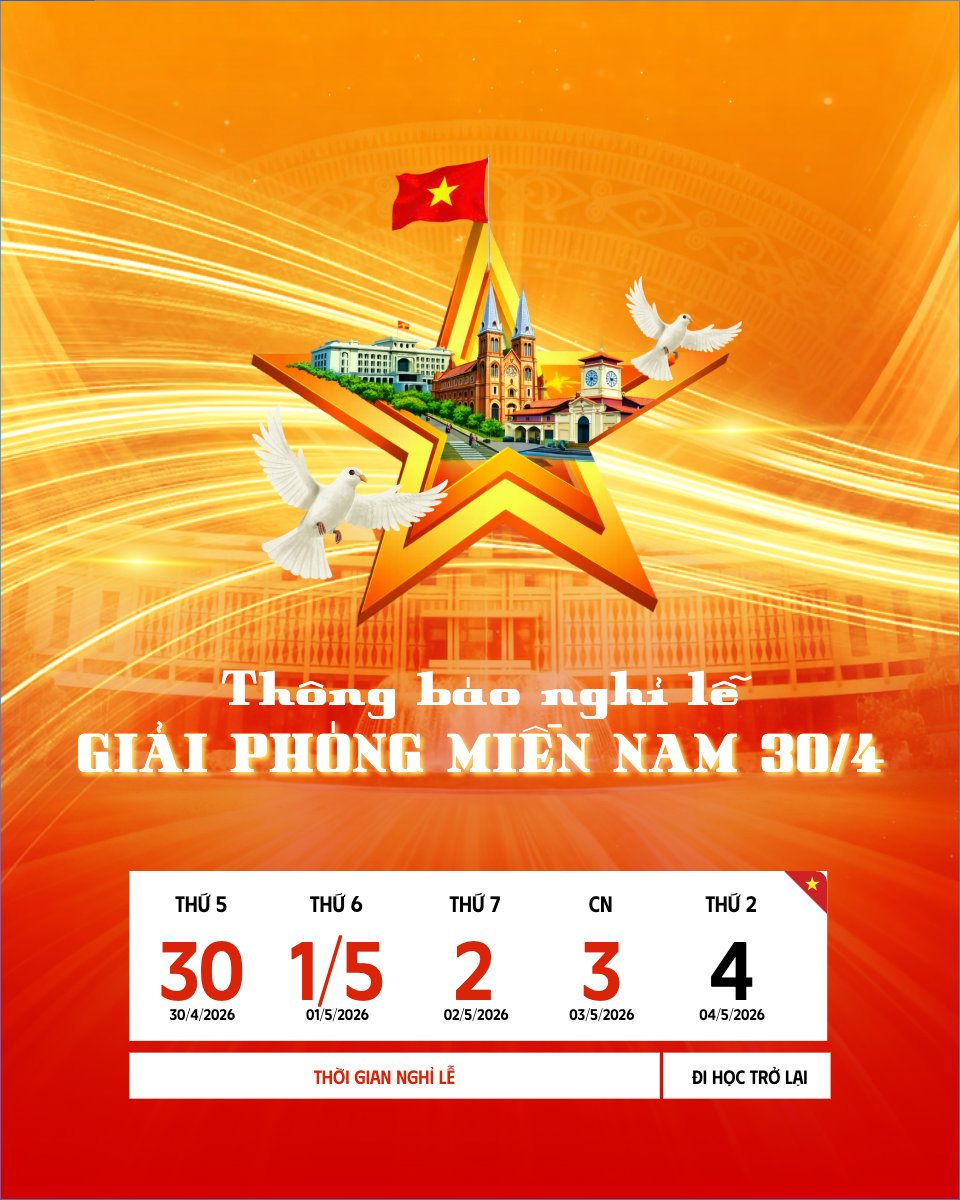 Mẫu Bài post MXH dọc Thông báo nghỉ lễ Giải phóng miền Nam 30/4 và Quốc tế Lao động 1/5 — LayerPic