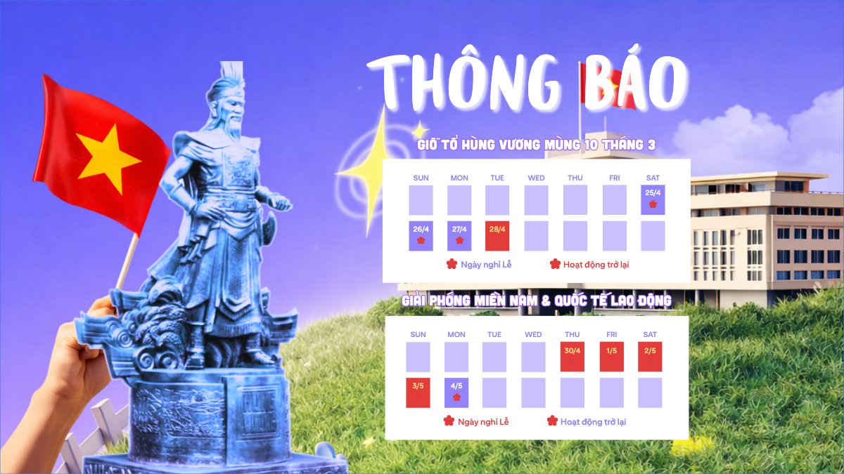 Thông báo nghỉ lễ Giỗ tổ Hùng Vương 2026