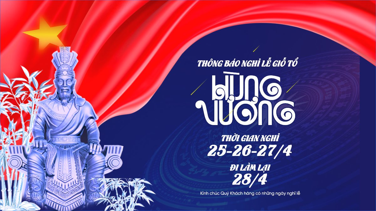 Mẫu Bài post MXH (16:9) Thông báo nghỉ lễ Giỗ tổ Hùng Vương 2026 — LayerPic