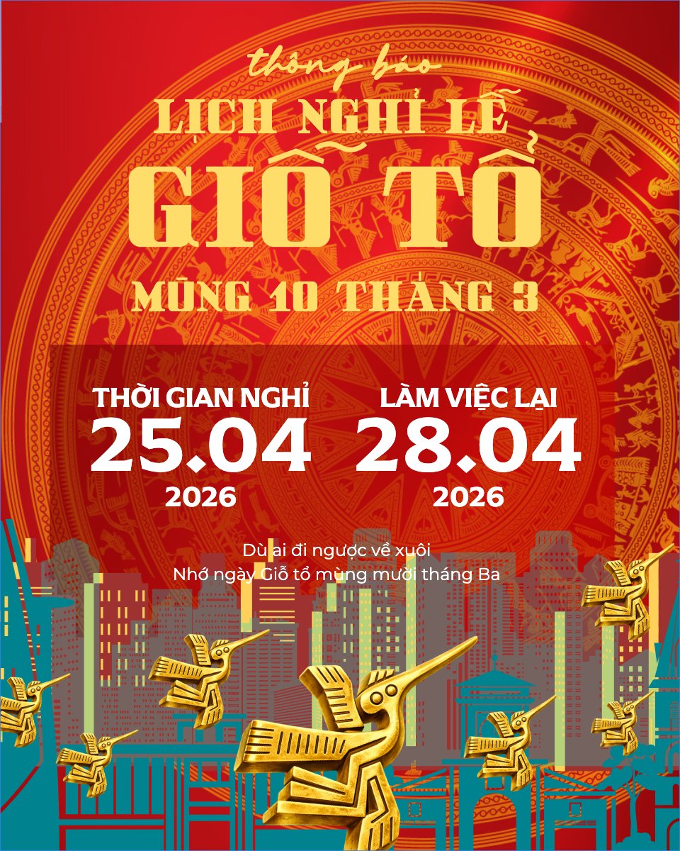 Mẫu Bài post MXH dọc Lịch nghỉ lễ Giỗ Tổ Hùng Vương — LayerPic