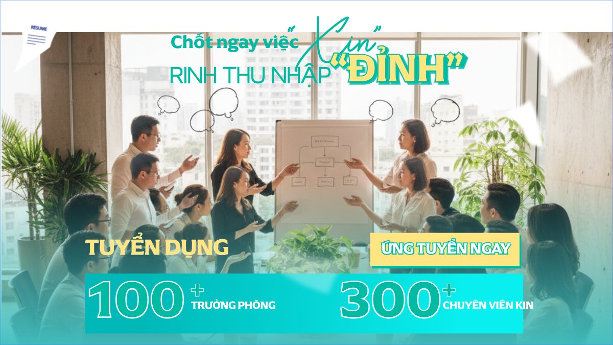 Mẫu Bài post MXH (16:9) Tuyển dụng kinh doanh — LayerPic