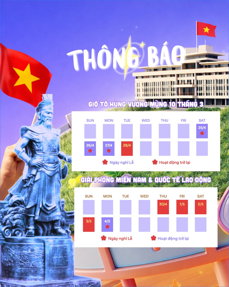 Thông báo nghỉ lễ 2026