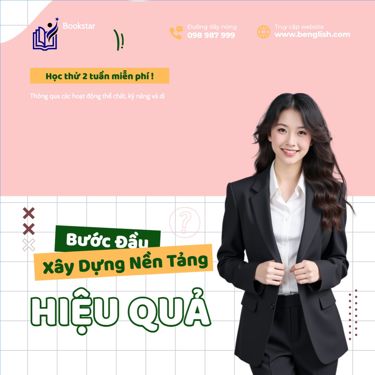 Mẫu Bài post MXH vuông Giáo dục, education, học sinh, sinh viên, student, thông báo — LayerPic