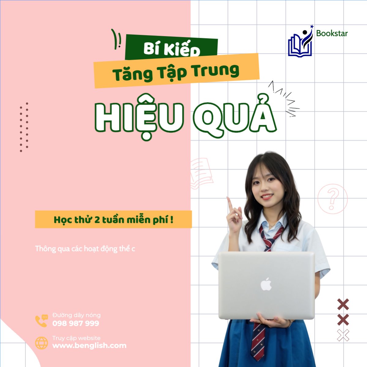Mẫu Bài post MXH vuông Giáo dục, education, học sinh, sinh viên, student, thông báo — LayerPic
