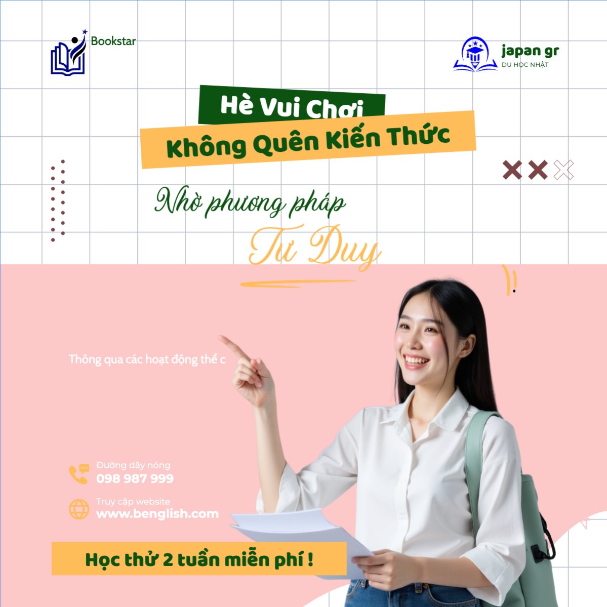 Mẫu Bài post MXH vuông Giáo dục, education, học sinh, sinh viên, student, thông báo — LayerPic
