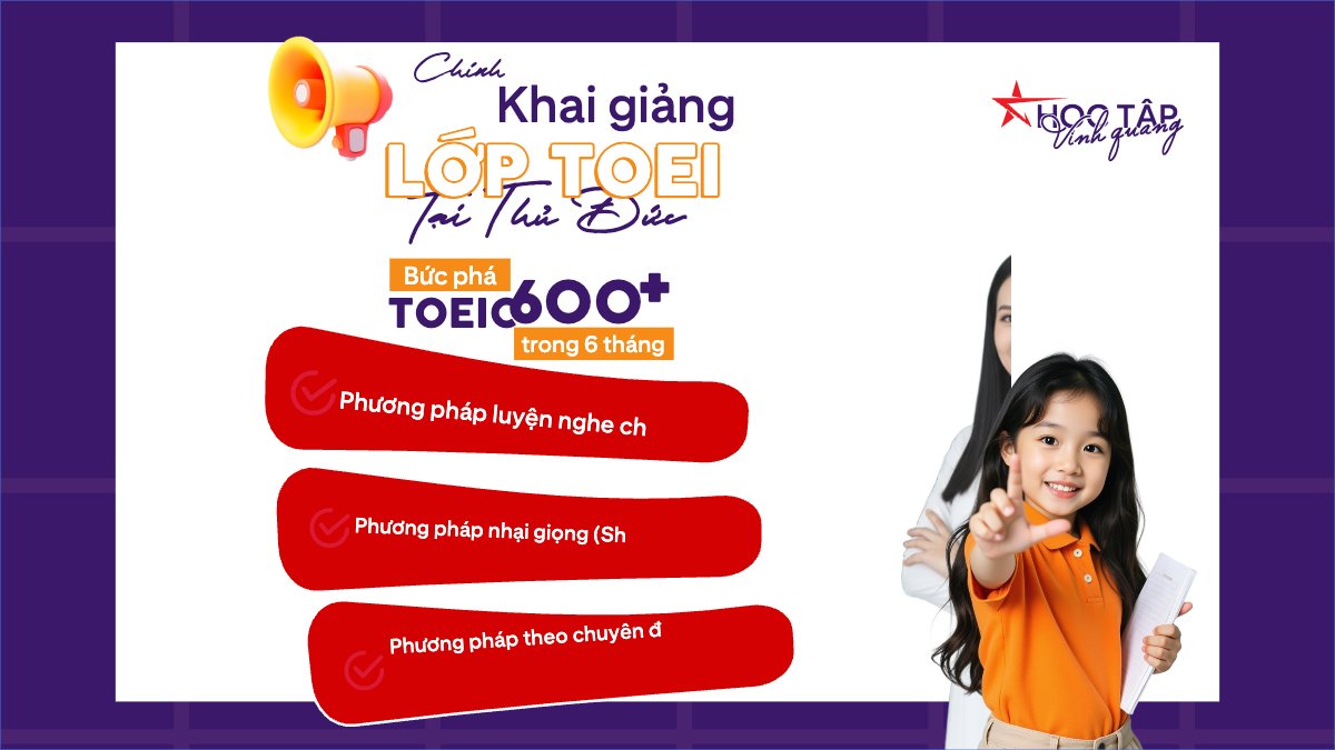 Chính thức khai giảng lớp Toeic tại Thủ Đức