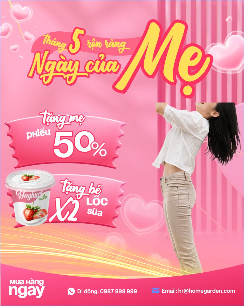 Mẫu Bài post MXH dọc Tháng 5 rộn ràng ngày của Mẹ — LayerPic